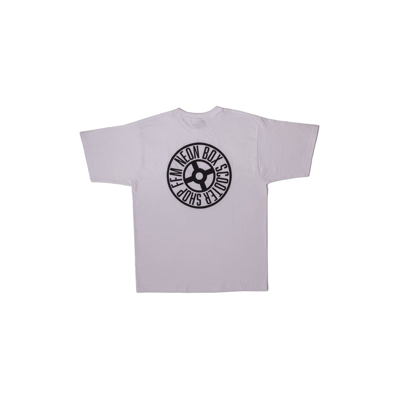 Neon Box Wheel Logo T-Shirt Weiss