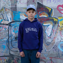 Neon Box Scribble Logo Hooded Sweat Lila