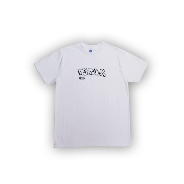 Neon Box Scribble Logo T-Shirt Weiss