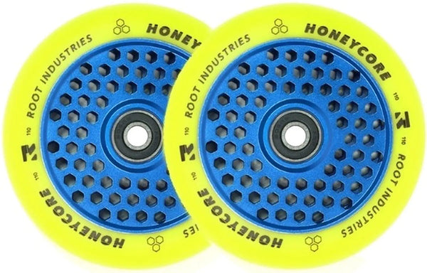 Root Honeycore Limited Edition Stunt Scooter Rollen 2er Pack Blau/Gelb