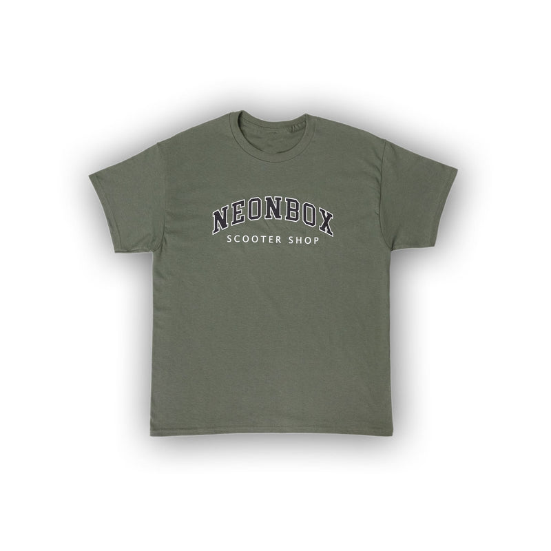 Neon Box College Logo T-Shirt Olive