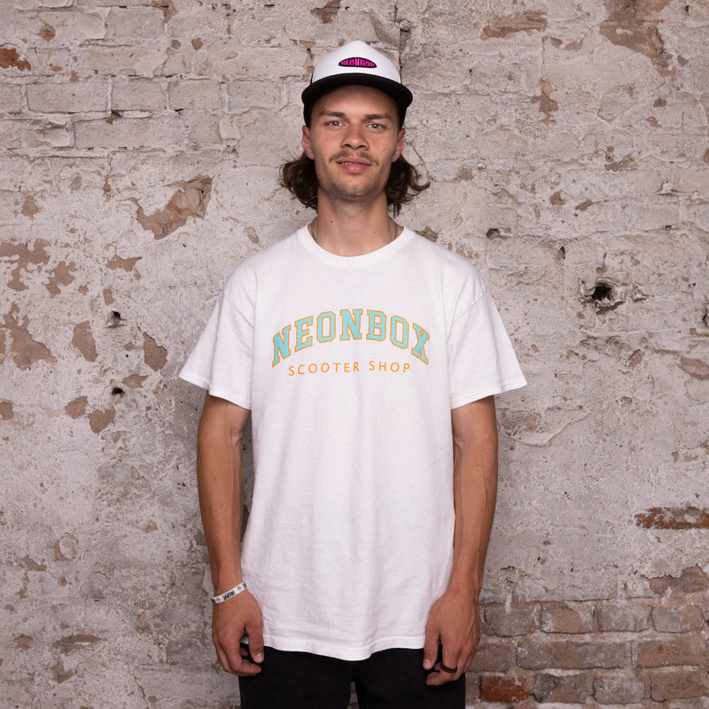 Neon Box College Logo T-Shirt Weiss/Mint